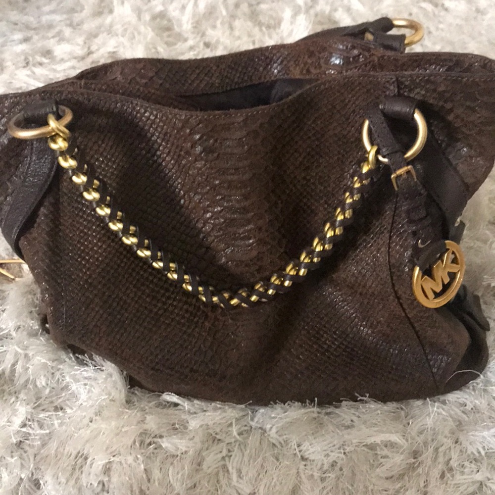 Michael Kors brown alligator purse
